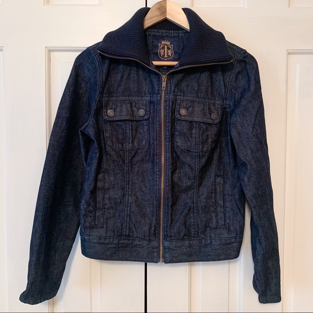 💣 Talbots Dark Denim Bomber Jacket 💣